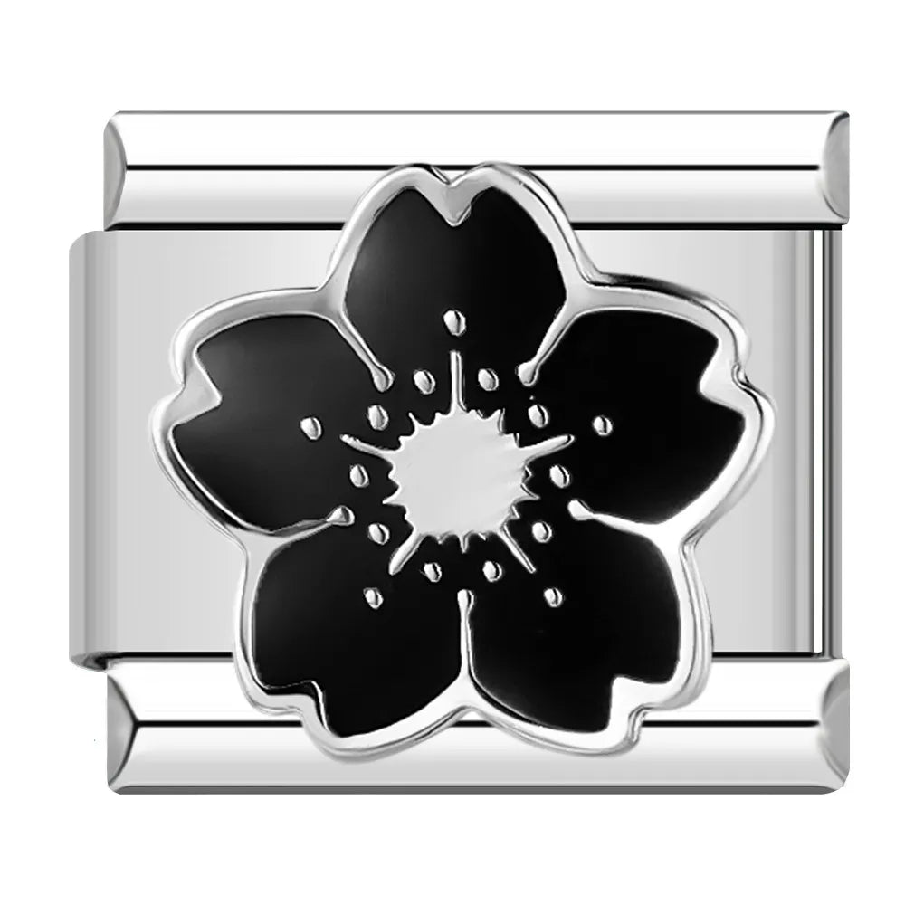 Black Flower Charm