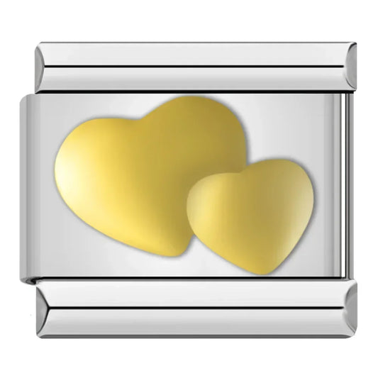 Two Golden Hearts Charm